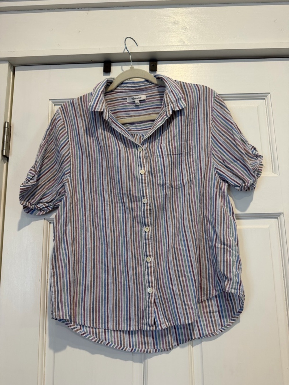 Madewell Lightweight Striped Button Shirt 100% Cotton Natural Fibers